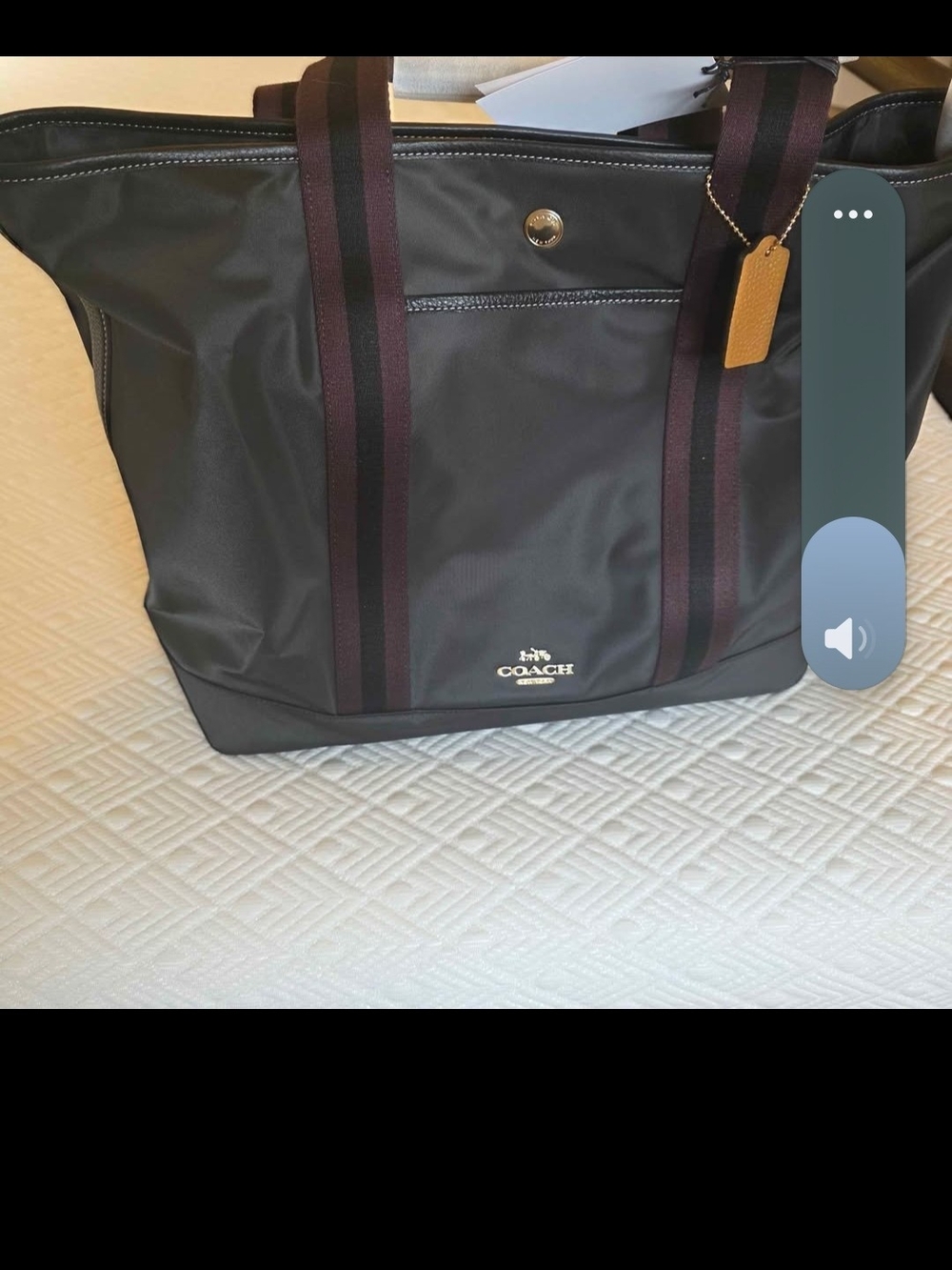 New Coach Black Ellis Weekender Tote with Straps